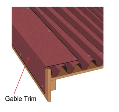 Onduline Heavy Duty 3mm Red Roofing Verge - Roofing Ridge Capping - Gable Trim For Corrugated Bitumen Roof Sheet