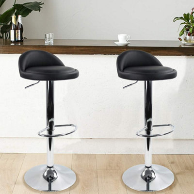 Black leather online stools