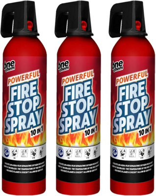 One Chem - 3 x 750g Fire Stop Spray - For Home, Kitchen, Car, Caravan, Camping - 10 in 1 fire extinguisher - Non-toxic