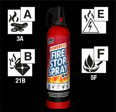 One Chem - 3 x 750g Fire Stop Spray - For Home, Kitchen, Car, Caravan, Camping - 10 in 1 fire extinguisher - Non-toxic
