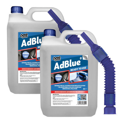 One Chem AdBlue Diesel Exhaust Fluid Additive, 2 x 5 Litres, Easy Pour Spout