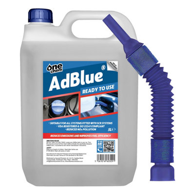 One Chem AdBlue Diesel Exhaust Fluid Additive, 5 Litres, Easy Pour Spout