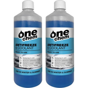 One Chem Antifreeze and Coolant 2 x 1 Litre Effective down to -36