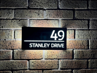 One of a Kind Design UK Illuminated LED House Sign 85 LEDs, Waterproof ...