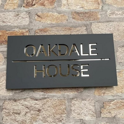One of a Kind Design UK Personalised Contemporary Rectangle House Sign ...