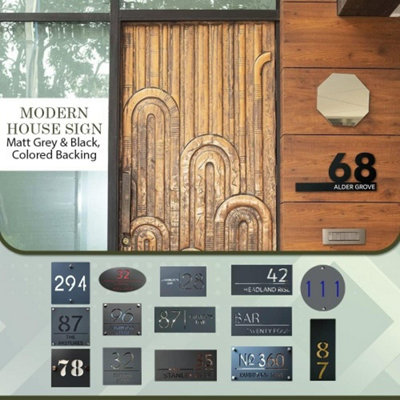 One of a Kind Design UK Personalised Contemporary Rectangle House Sign ...