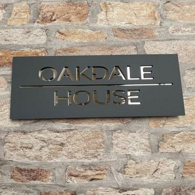 One of a Kind Design UK Personalised Contemporary Rectangle House Sign ...