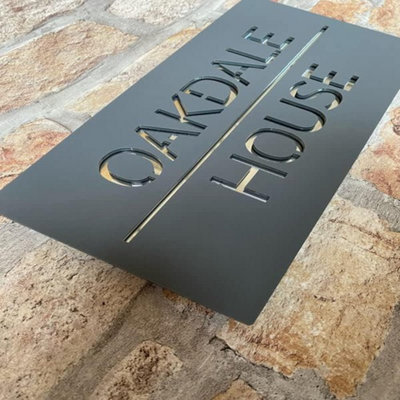 One of a Kind Design UK Personalised Contemporary Rectangle House Sign ...
