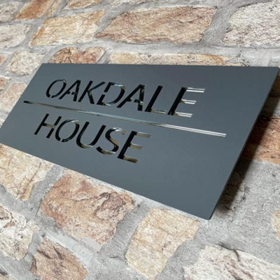 One of a Kind Design UK Personalised Contemporary Rectangle House Sign ...