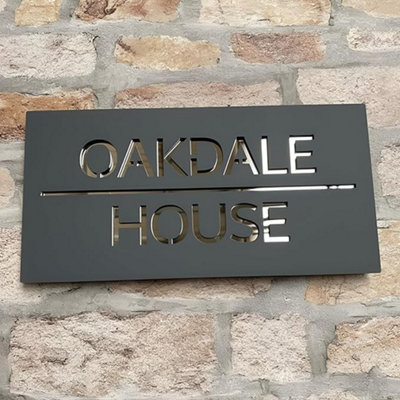 One of a Kind Design UK Personalised Contemporary Rectangle House Sign ...
