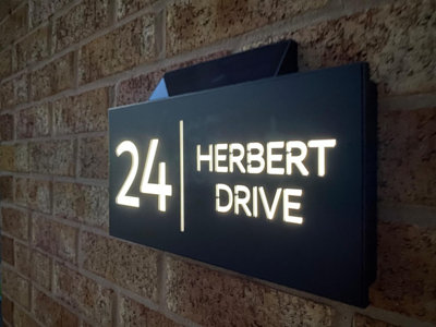 One of a Kind Design UK Personalised Solar LED House Sign, UV Stable ...