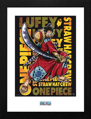One Piece Luffy in Wano Artwork  30 x 40cm Framed Collector Print