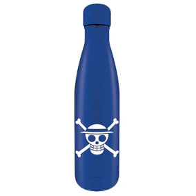 One Piece Straw Hat Pirates Emblem Bottle Blue/White (One Size)