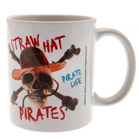 One Piece Straw Hat Pirates Mug White/Red/Brown (One Size)
