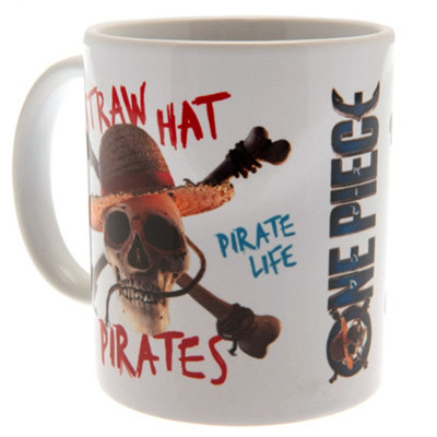 One Piece Straw Hat Pirates Mug White/Red/Brown (One Size)