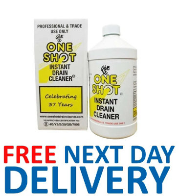 One Shot Drain Unblocker 1L, Unblocks your drain within 30 minutes