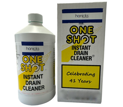 One Shot Drain Unblocker 1L, Unblocks your drain within 30 minutes