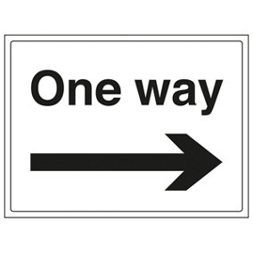 One Way Arrow Right Parking Road Sign - Adhesive Vinyl 400x300mm (x3)