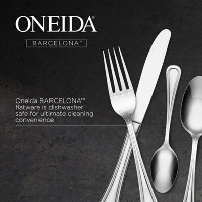 Oneida Barcelona Silver Stainless Steel Dishwasher Safe Rustproof