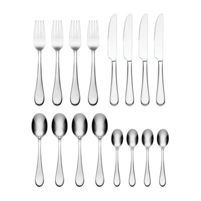 Oneida Icarus Silver Stainless Steel Dishwasher Safe Rustproof Cutlery Set Pack of 16