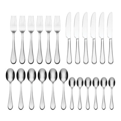 Oneida Icarus Silver Stainless Steel Dishwasher Safe Rustproof Cutlery Set Pack of 24