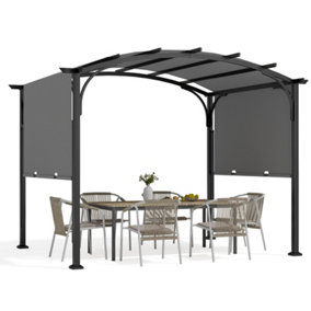 Onemill 10 Ft. W x 8 Ft.D Metal Pergola with Adjustable Canopy