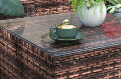 Onemill 6 Seater Garden Furniture Set For Lawn Backyard Poolside(Brown) - 4