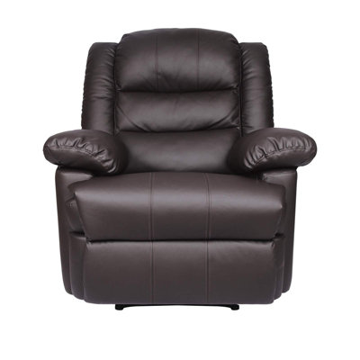 Onemill Adjustable Leather Recliner Chair Armchair Sofa for Living Room Lounge Brown