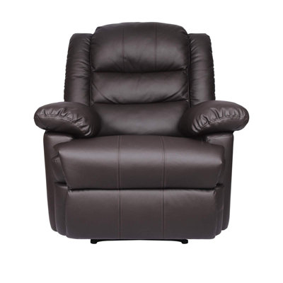 Onemill Adjustable Leather Recliner Chair Armchair Sofa for Living Room Lounge(Brown)