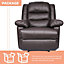 Onemill Adjustable Leather Recliner Chair Armchair Sofa for Living Room Lounge(Brown)