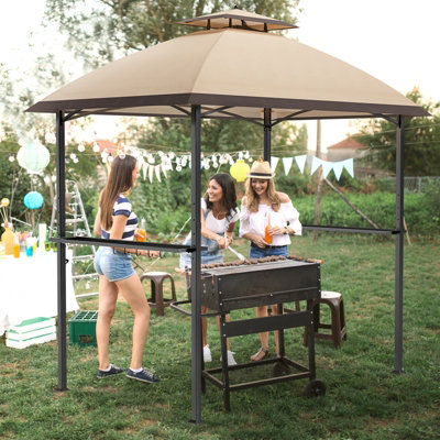 Onemill BBQ Gazebo Double Tiered UV Resistant Grill Shelter with