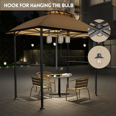 Onemill BBQ Gazebo Double Tiered UV Resistant Grill Shelter with Ventilation Arch Top - 4