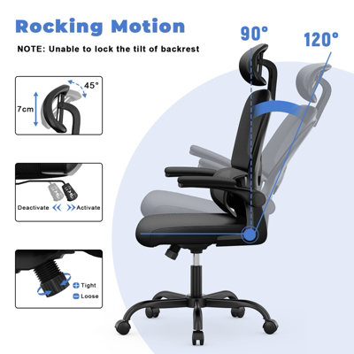 Onemill Ergonomic Desk Chair Swivel Computer Chair with Rocking Function For Home Office