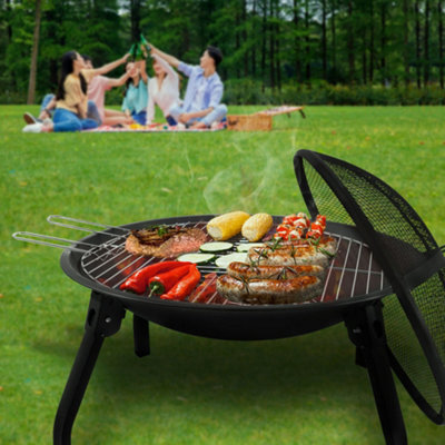 Barbecue　Stove　Round　Outdoor　Stand　BQ　DIY　with　Camping　Foldable　Carry　Grill　For　Travel　Free　at　Onemill　Hiking　Camping　Bag