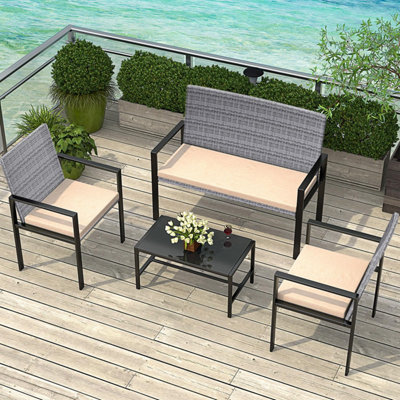 Walnew 4 pieces patio furniture sale