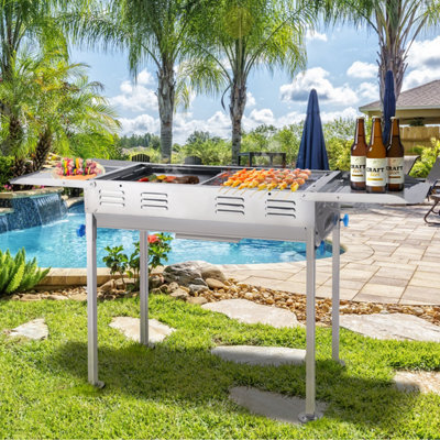 Onemill Stainless Steel Barbecue Grill with Adjustable Height