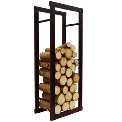 ONIDA Metal 40cm Slimline Fireside Log Storage Rack Black | DIY at B&Q