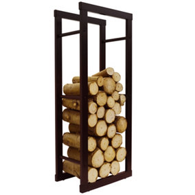 ONIDA Metal 40cm Slimline Fireside Log Storage Rack  Black