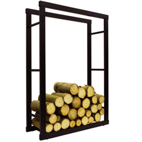 ONIDA  Metal 70cm Wide Fireside Log Storage Rack  Black