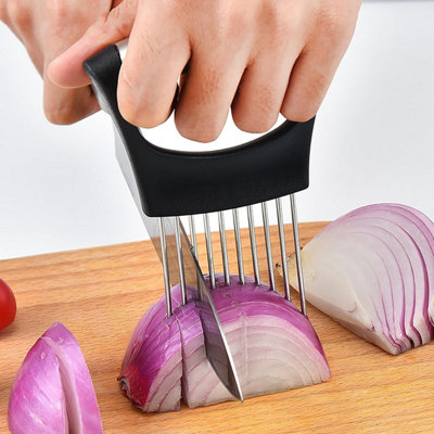 Onion Holder Stainless Steel Slicer with Grip for Cutting Fruits ...