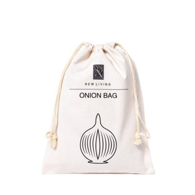 Onion Storage Bag Natural 30x40cm Organic Linen Cotton By New Living
