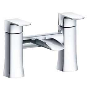 Ontario Polished Chrome Deck-mounted Waterfall Bath Filler Tap