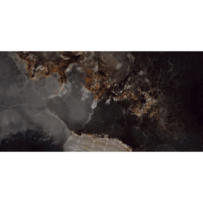 Onyx Black Opal XL 600mm x 1200mm Rectified Porcelain Wall & Floor Tiles (Pack of 2 w/ Coverage of 1.44m2) - 3