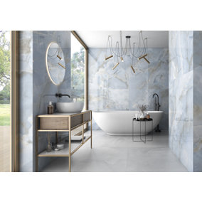 Onyx Pearl XL 600mm x 1200mm Porcelain Wall & Floor Tiles (Pack of 2 w/ Coverage of 1.44m2)