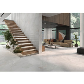 Onyx White XL 600mm x 1200mm Porcelain Wall & Floor Tiles (Pack of 2 w/ Coverage of 1.44m2)