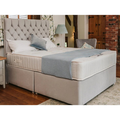 Opal Deluxe Orthopaedic Sprung Divan Bed Set 3FT Single  - Plush Light Silver