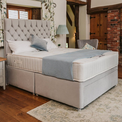 Opal Deluxe Orthopaedic Sprung Divan Bed Set 6FT Super King 2 Drawers ...
