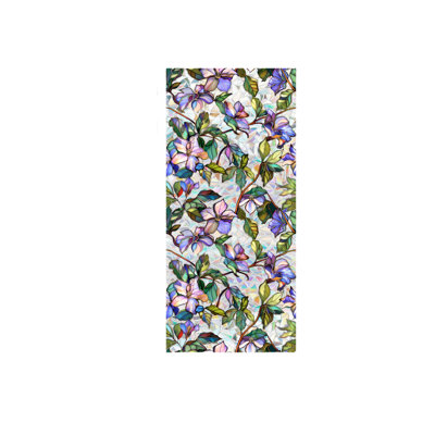 Opaque window film, privacy film with colorful floral pattern, static ...