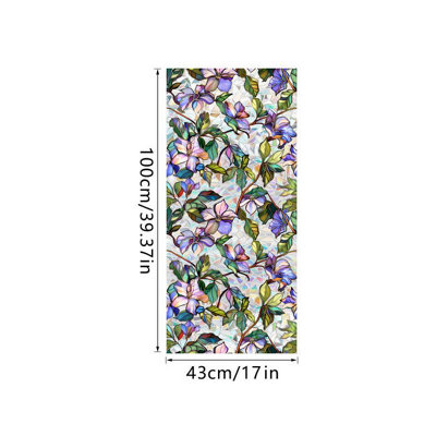 Opaque window film, privacy film with colorful floral pattern, static ...
