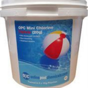 OPC Mini Chlorine Tablets 20g 4Kg packed in 4 x 1Kg pouches